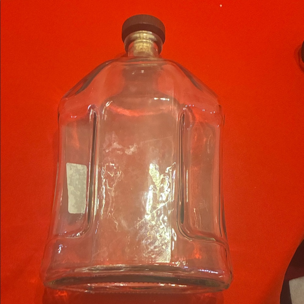 Clear Glass Decanter with Brown Cap